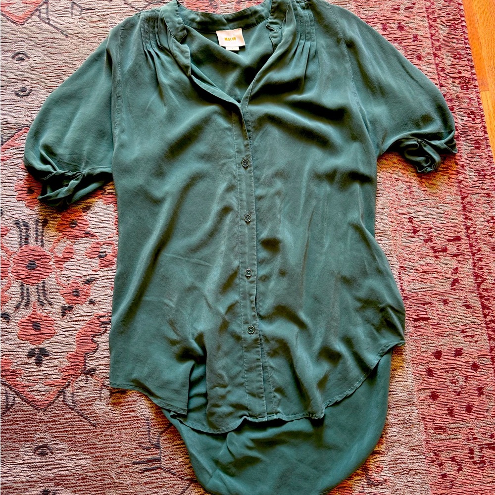 Anthropologie silk button down top